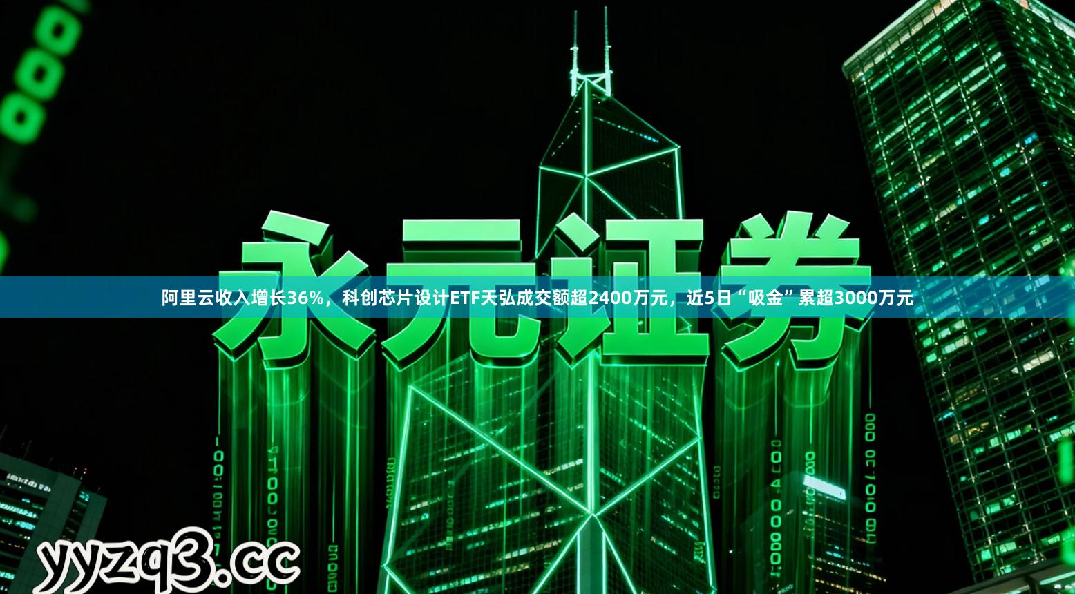 阿里云收入增长36%，科创芯片设计ETF天弘成交额超2400万元，近5日“吸金”累超3000万元