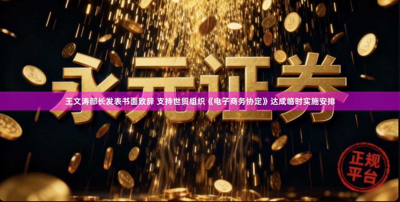 王文涛部长发表书面致辞 支持世贸组织《电子商务协定》达成临时实施安排