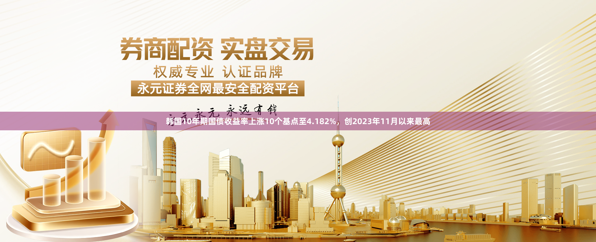 韩国10年期国债收益率上涨10个基点至4.182%，创2023年11月以来最高